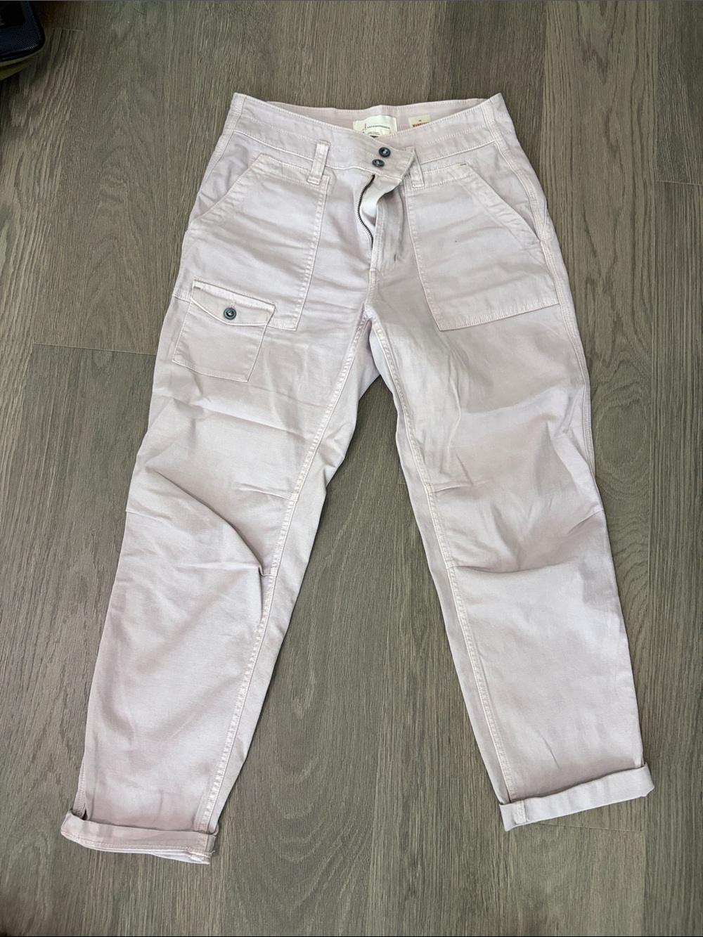Anthropologie Pale Blush Cropped Cargo Pants the wanderer